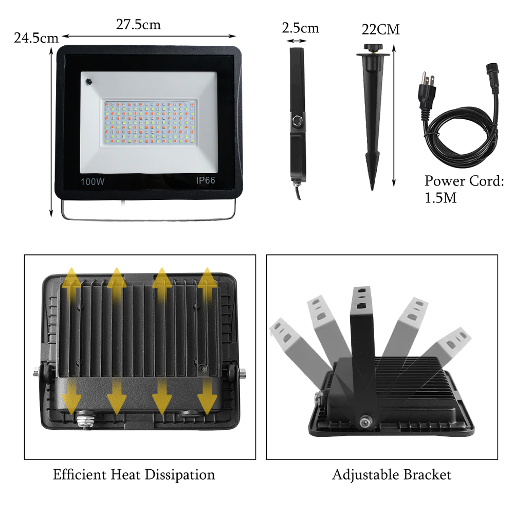 100 W RGB LED reflector with remote control