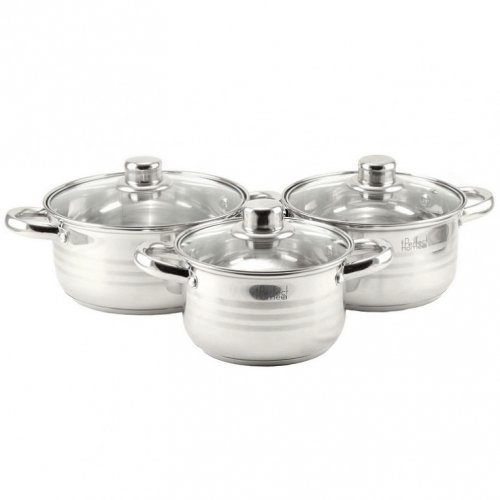 Perfect Home Star 6-dielna súprava nerezových hrncov so sklenenou pokrievkou 14721