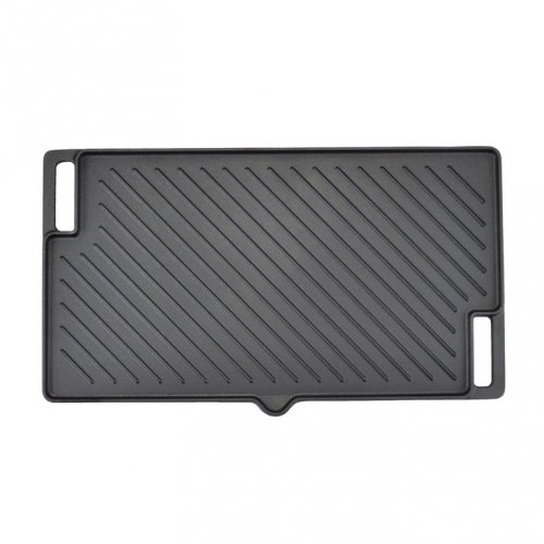 Liatinová grilovacia platňa 45*25 cm, obojstranná s výlevkami
