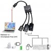 3 v 1 Micro USB HUB DVOJITÝ USB 2.0 OTG ADAPTÉR