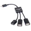3 v 1 Micro USB HUB DVOJITÝ USB 2.0 OTG ADAPTÉR