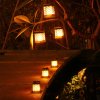 Závesná solárna záhradná lampa s efektom ohňa 75 LED