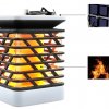 Závesná solárna záhradná lampa s efektom ohňa 75 LED