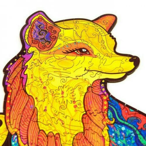 Drevené puzzle líška