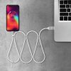 Magnetický dátový kábel - MicroUSB - 2A - biely