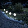 LED solárna lampa - zapichovateľná - guľa , studená biela - Ø10 cm