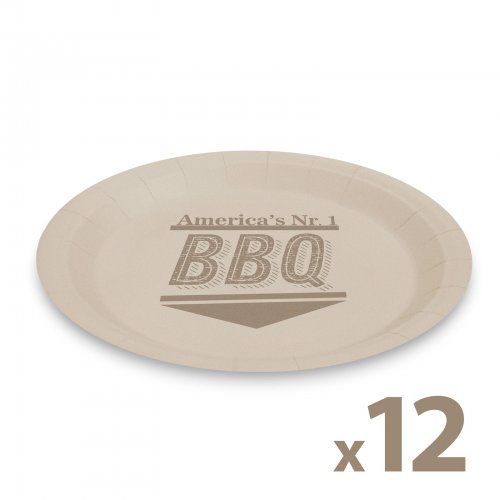 Sada papierových tanierov - BBQ - 23 cm - 12 ks / balenie