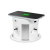 Skrytá predlžovačka - so 4 zásuvkami + bezdrôtové nabíjanie + 2xUSB + 2xType-C - biela
