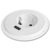 Skrytá - zabudovateľná zástrčka + USB - biela