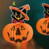 Halloweensky tekvicový lampión - s figúrkou ducha - zavesiteľný - 26 cm