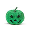 Halloweenska RGB LED dekorácia - penová tekvica - zelená - 11 cm