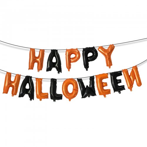 Sada halloweenskych balónov - "Happy Halloween"  - upevniteľná páska