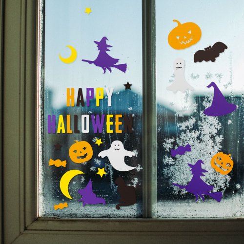 Sada halloweenskych papierových nálepom - viac druhov motívu