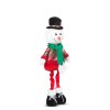 Stojaca vianočná textilná figúrka - 58 x 18 x 13 cm - snehuliak