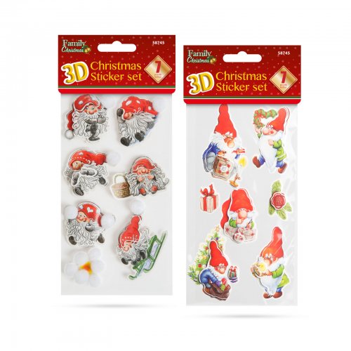 Sada vianočných 3D nálepok - 2 druhy