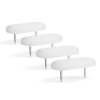 Sada plastových ochrán na podlahu – s klincom, biele  - 43 x 18 mm – 4 ks / balenie