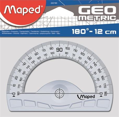 Uhlomer, plastový, 180°, MAPED Geometric/blister