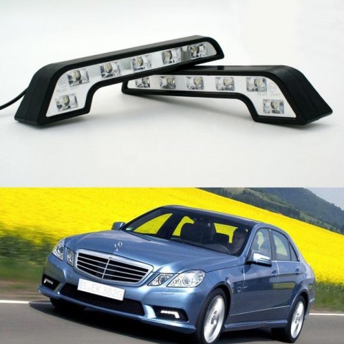  Autové denné svetlo, biela LED lampa s 6 žiarovkami