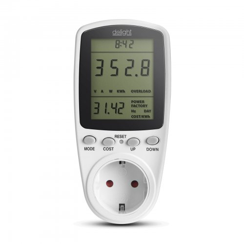 Merač spotreby s výpočtom nákladov 240V, max. 16 A, 3680W