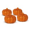 Halloweenska tekvicová dekorácia - 5,2 cm - pena - glitorová - 4 ks / balenie