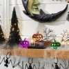 Halloweenska tekvicová dekorácia - lesklá - 6 cm - 3 farby / balenie