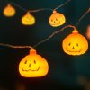 Halloweenska LED sveteľná reťaz - tekvica - 12 LED - 2 x AA - 1,65 m