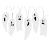 Halloweenska LED dekorácia do okna - gél - duch - 85 cm