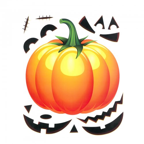 Sada halloweenskych nálepok na okno - tekvica - 15 častí
