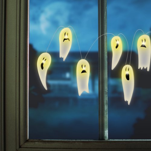 Halloweenska LED dekorácia do okna - gél - duch - 85 cm