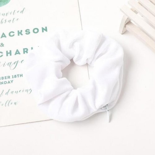 Vlasová guma s vreckom - Biela