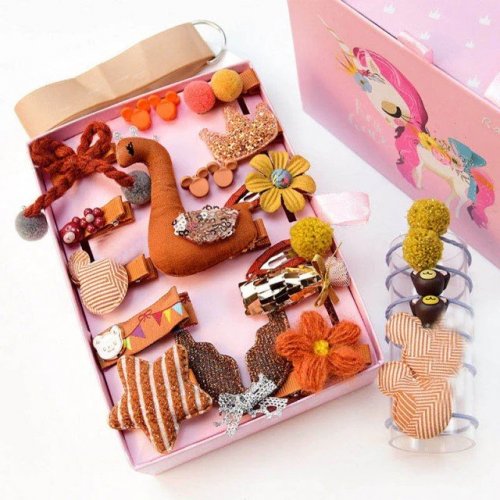 Sada Vlasových Sponiek pre Deti - Hnedá