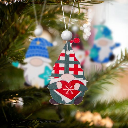 Sada ozdôb na vianočný strom - zavesiteľný, drevený trpaslíci - 4 druhy - 12 ks / balenie