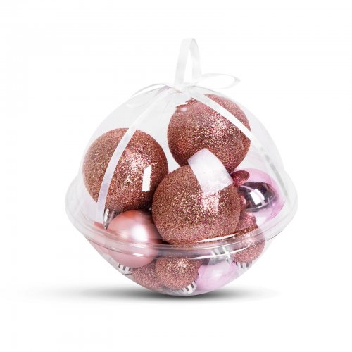 Sada ozdôb na vianočný strom - gule  - 3 - 6 cm - 16 ks / sada