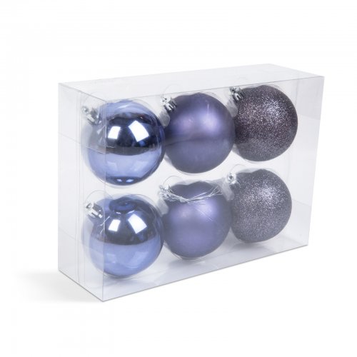 Sada ozdôb na vianočný strom - fialová - 6 ks / balenie