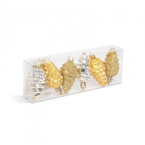 Sada ozdôb na vianočný strom - zlatá šiška - 6 cm - 6 ks / sada