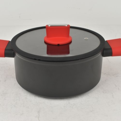Rovná línia nepriľnavý hliníkový hrniec so sklenenou pokrievkou 20 cm, 3 l, indukčný