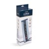 Rohová predlžovačka - s vypínačom - 4 x 250V, 16A - 2 x USB, 2,1A - hliníkové telo