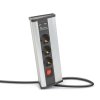 Rohová predlžovačka - s vypínačom  - 3 x 250V, 16A - 2 x USB, 2,1A - hliníkové telo