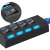 4-portový USB rozbočník so spínačmi