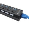 4-portový USB rozbočník so spínačmi