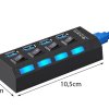 4-portový USB rozbočník so spínačmi