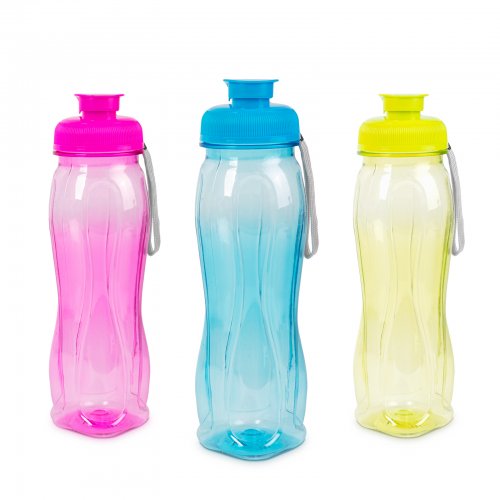 Športová fľaša - plastová,priehľadná - 750 ml, 3 farby