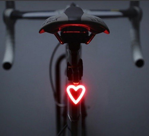 Bicyklové zadné svetlo, bicyklové svetlo, LED bicyklové svetlo Srdce