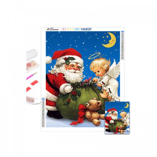 Vianočná sada na diamantovú výšivku - Santa Claus a Anjel