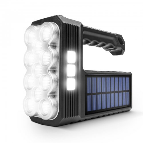 Solárna COB LED baterka - funkcia pracovnej lampy - 1200 mAh - MicroUSB - 1000 lumen - IP55