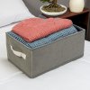 Úložný box z látky - 38,5 x 24 x 16,5 cm  - sivý