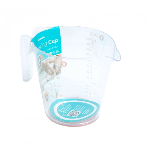 Odmerka v tvare poháru - 1L - plast -  19 x 11,5 x 14 cm