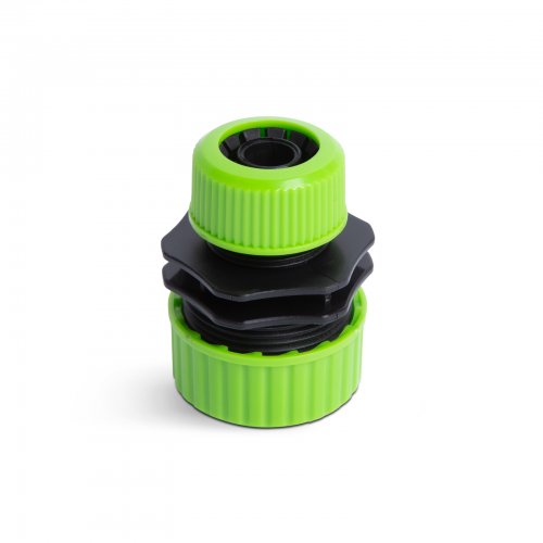 Adaptér na hadicu  -  1/2" - 3/4" - plast - zelená/čierna