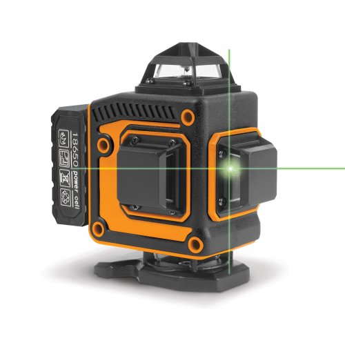 Laserová nivelačná sada - max 15 m - 16 zelených laserov -3D/360°-  akumulátory, 2 konzole, okuliare