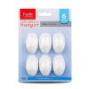 Samolepiaci vešiak - biely - plast - - 2,5 x 4 cm - 6 ks / balenie